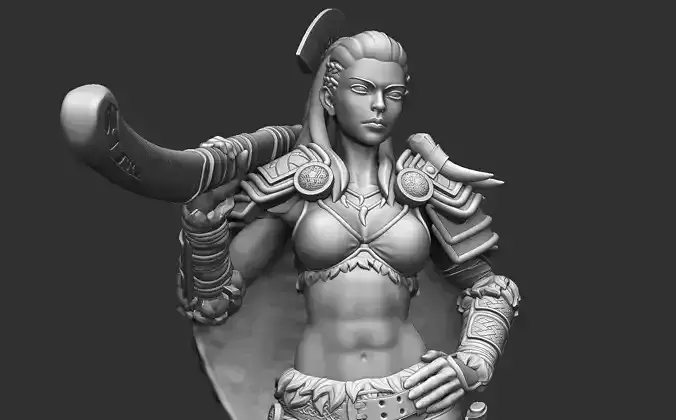 Barbarian - DND Miniature - Pre-Supported