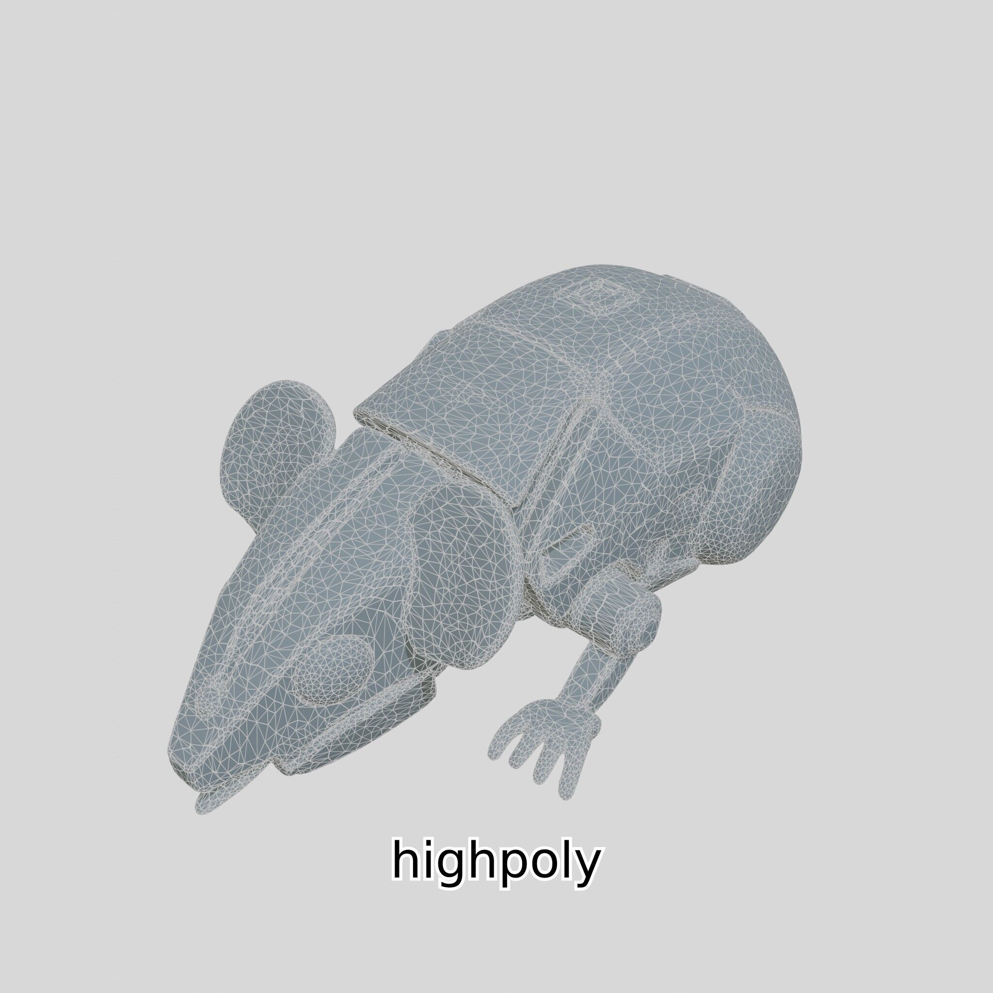Futuristic Robotic Mouse Model with Modular Design Low-poly 3D model_29
