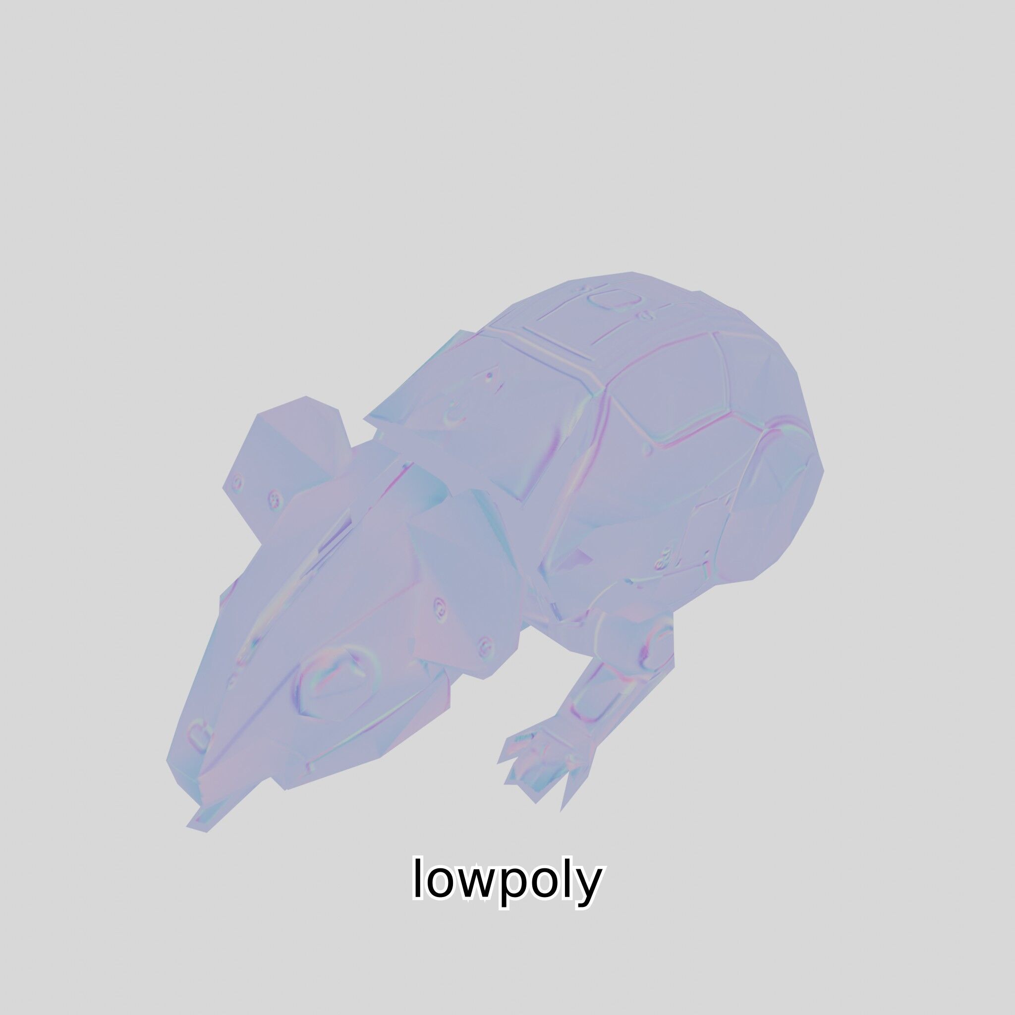 Futuristic Robotic Mouse Model with Modular Design Low-poly 3D model_4