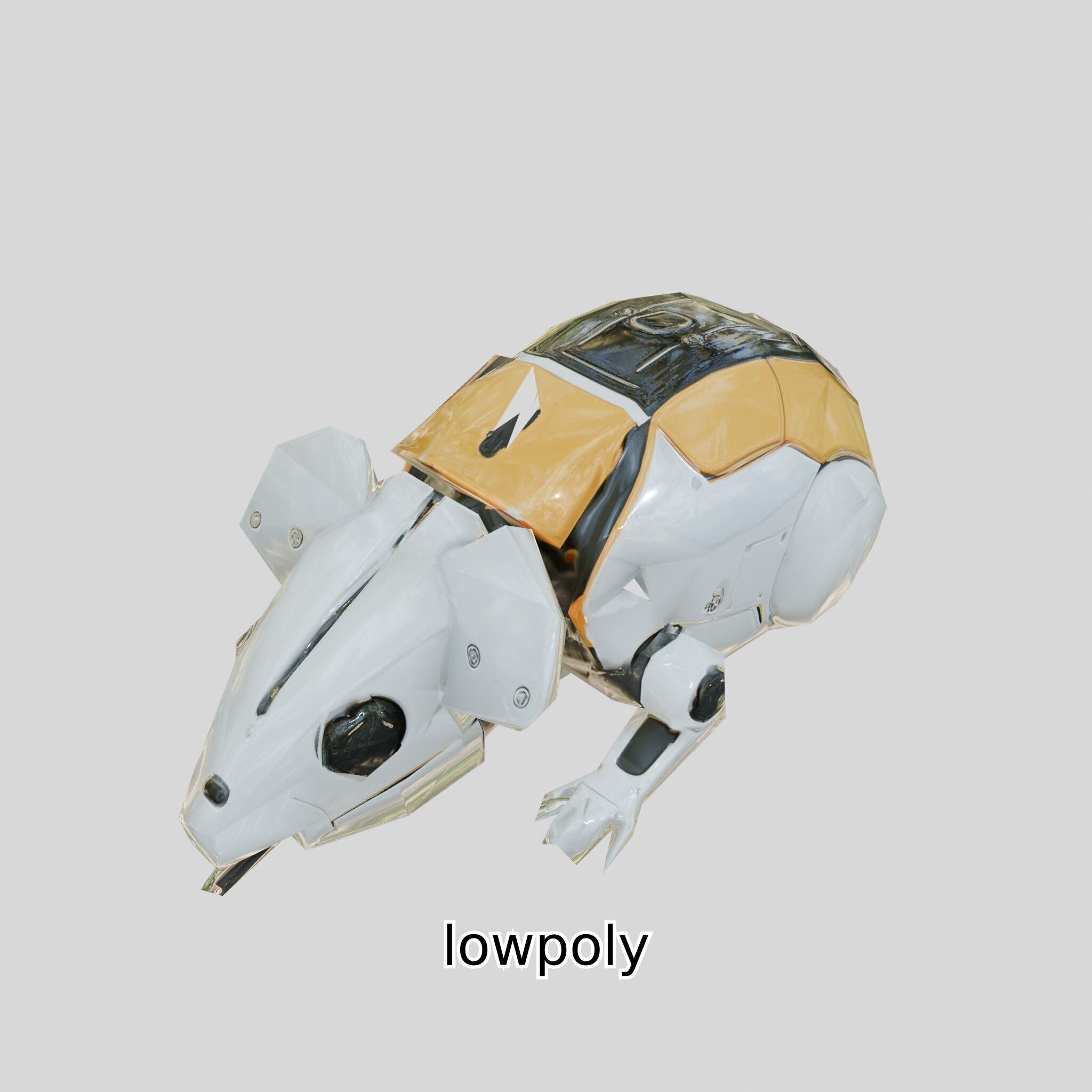 Futuristic Robotic Mouse Model with Modular Design Low-poly 3D model_37