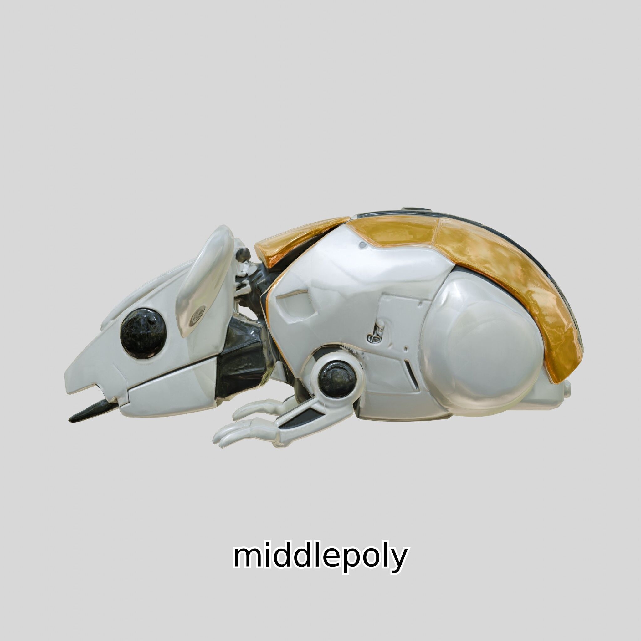 Futuristic Robotic Mouse Model with Modular Design Low-poly 3D model_7