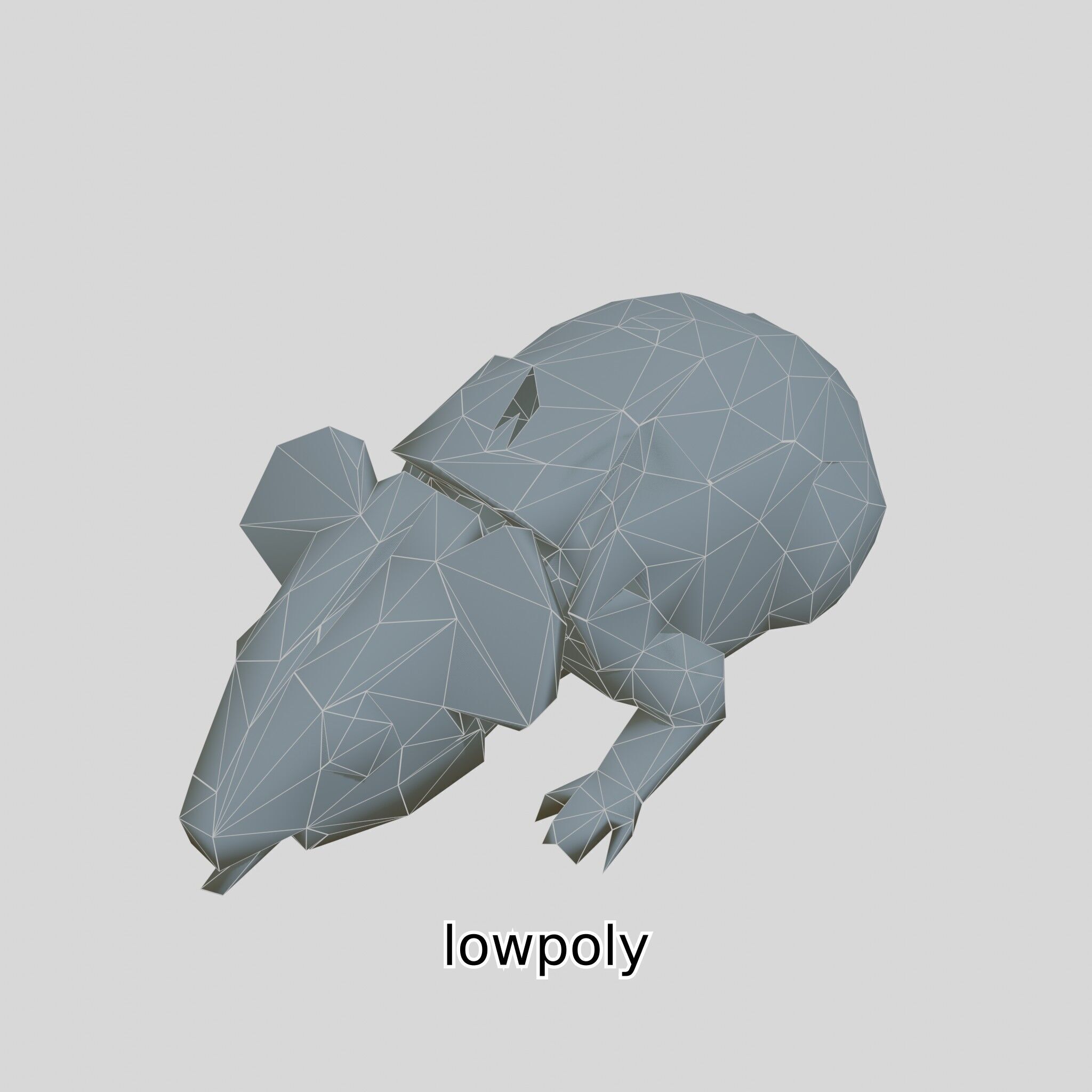 Futuristic Robotic Mouse Model with Modular Design Low-poly 3D model_41