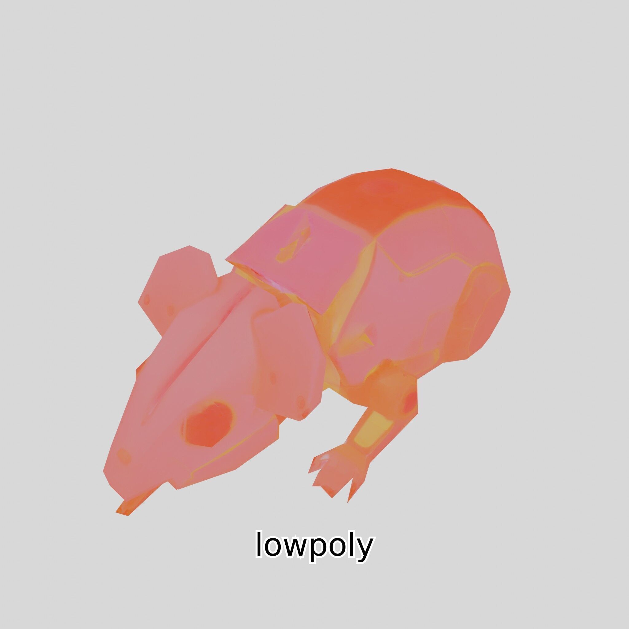 Futuristic Robotic Mouse Model with Modular Design Low-poly 3D model_5