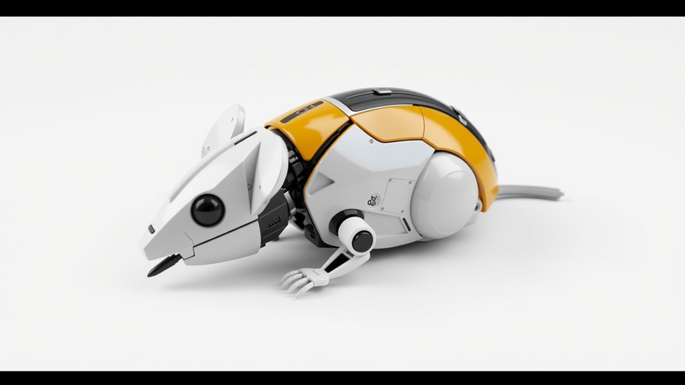 Futuristic Robotic Mouse Model with Modular Design Low-poly 3D model_3