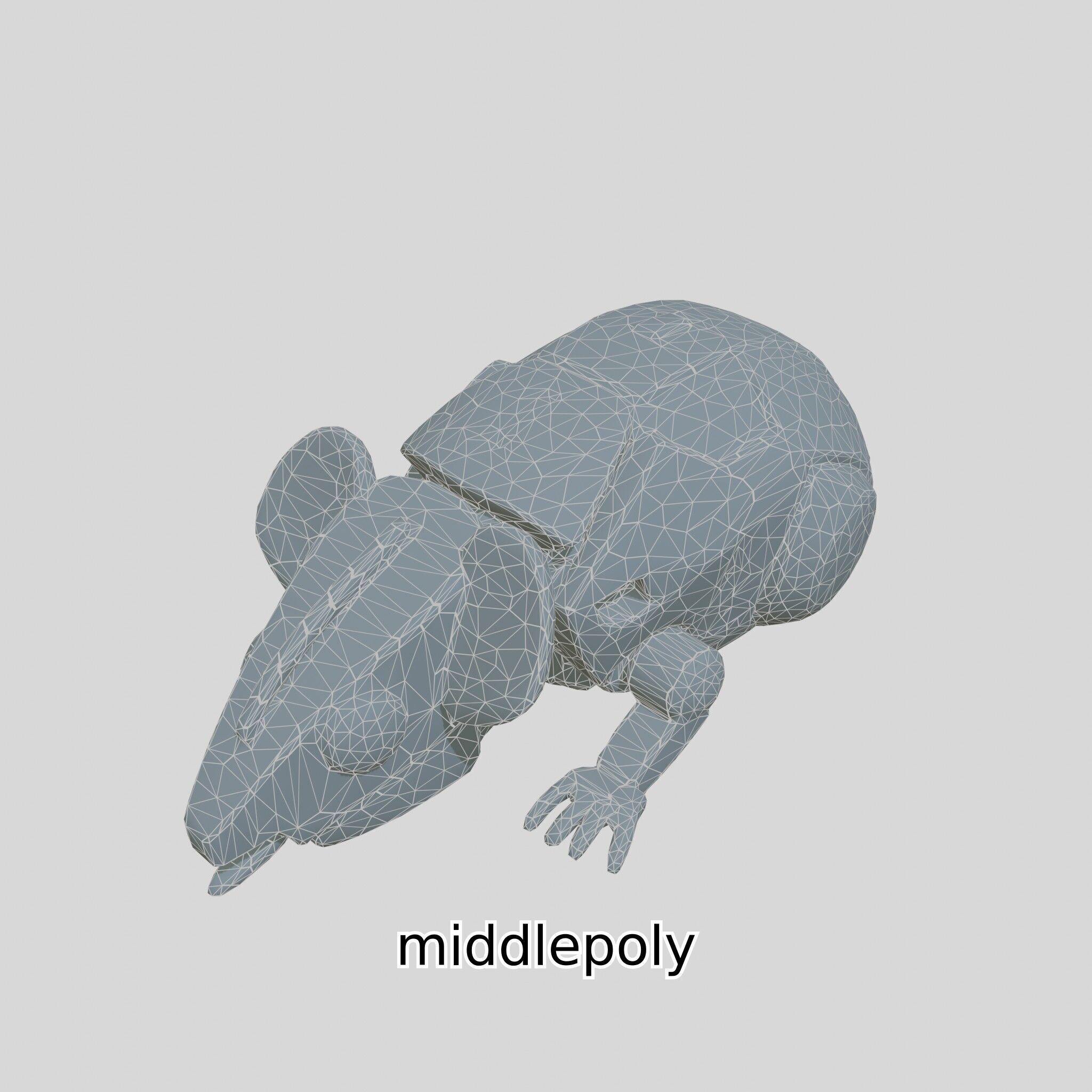 Futuristic Robotic Mouse Model with Modular Design Low-poly 3D model_14