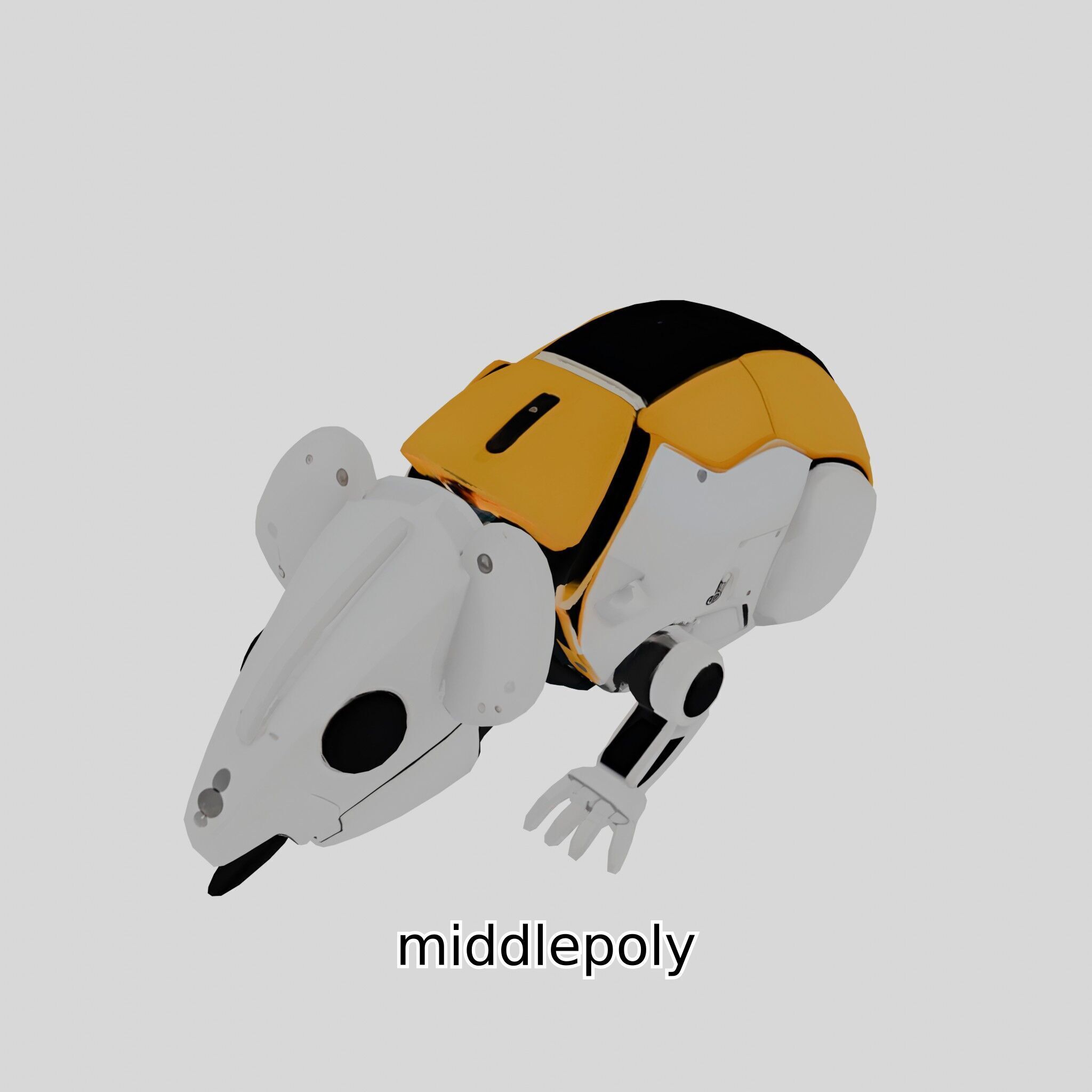 Futuristic Robotic Mouse Model with Modular Design Low-poly 3D model_18