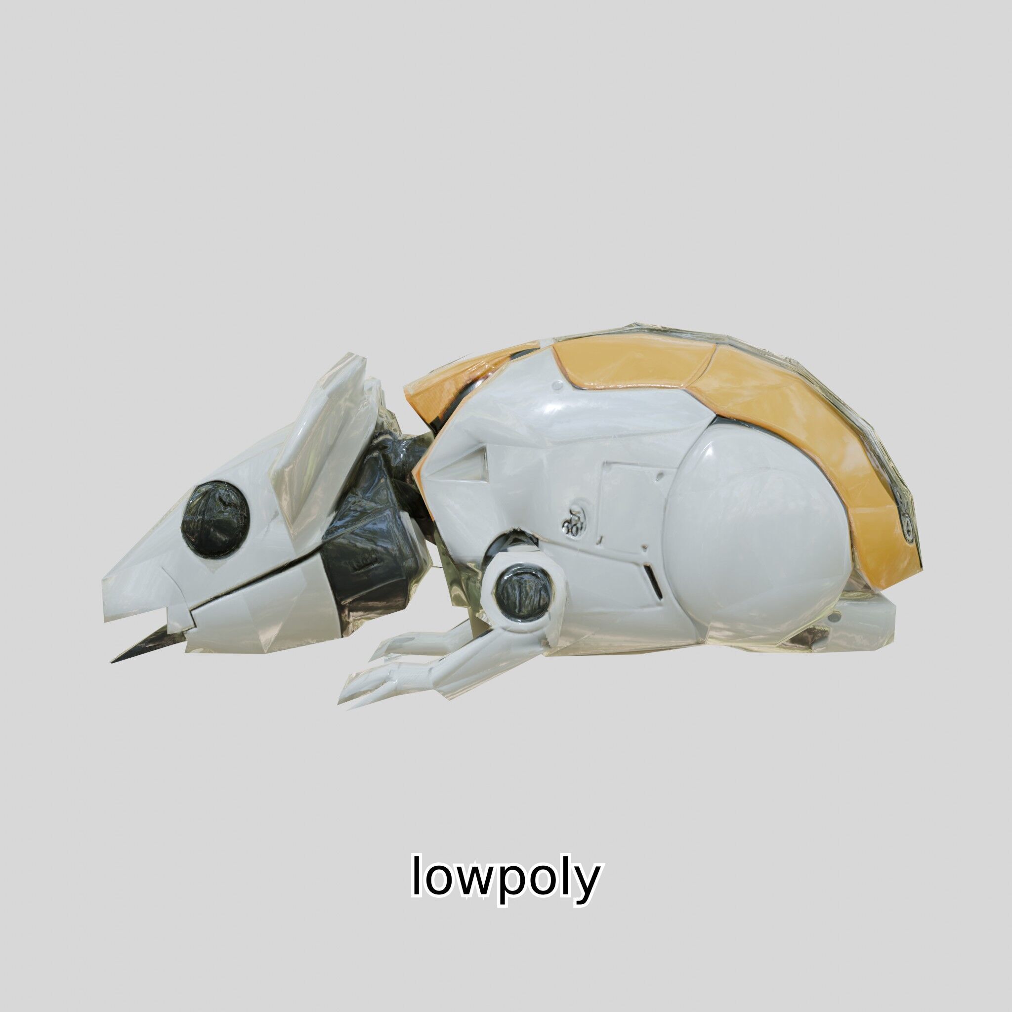 Futuristic Robotic Mouse Model with Modular Design Low-poly 3D model_22