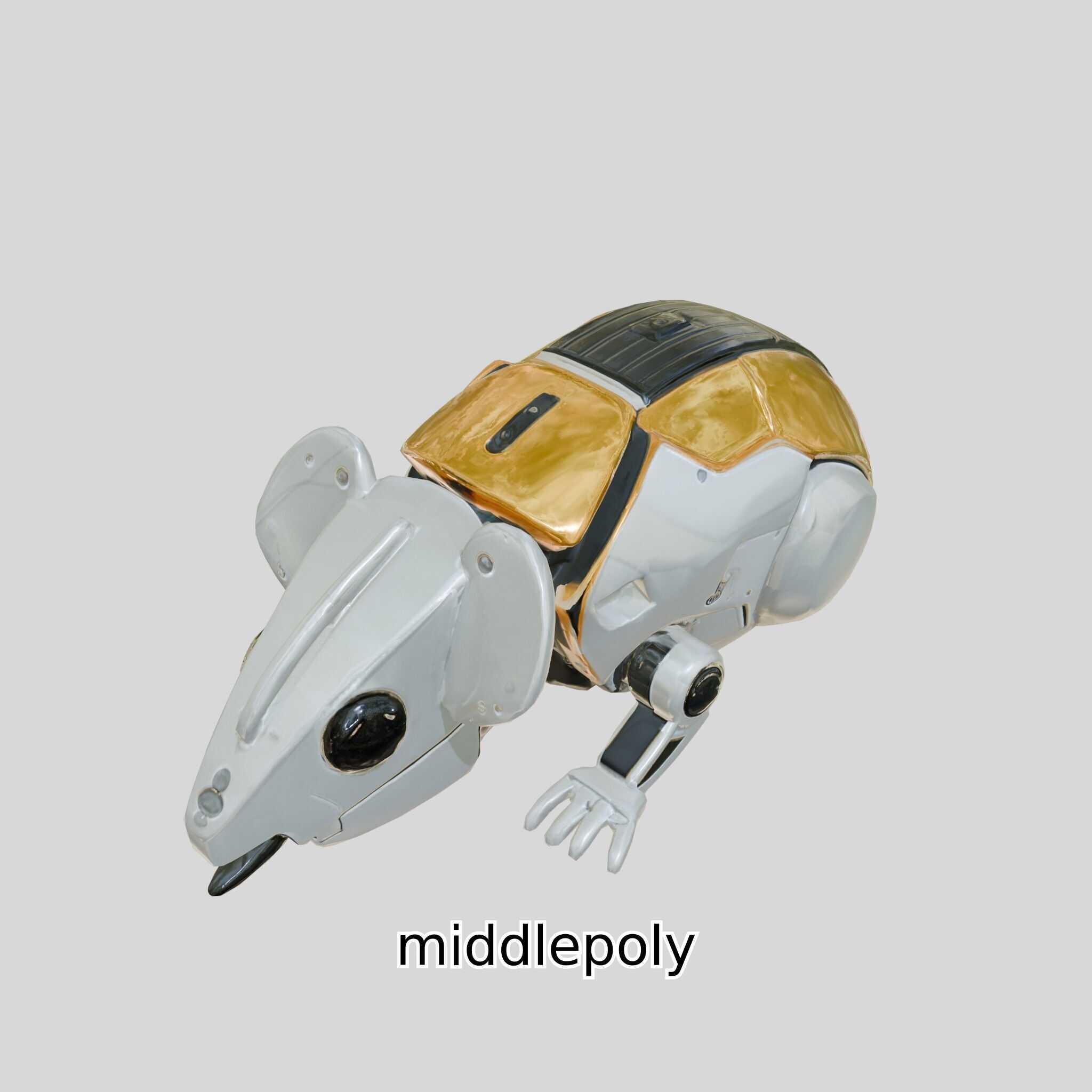 Futuristic Robotic Mouse Model with Modular Design Low-poly 3D model_9