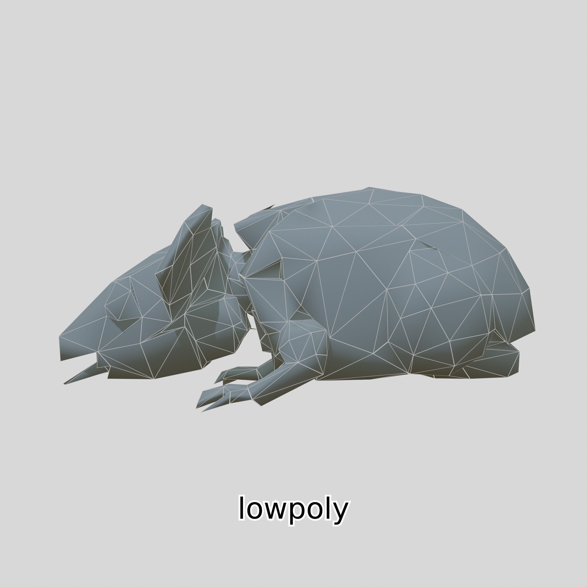 Futuristic Robotic Mouse Model with Modular Design Low-poly 3D model_39