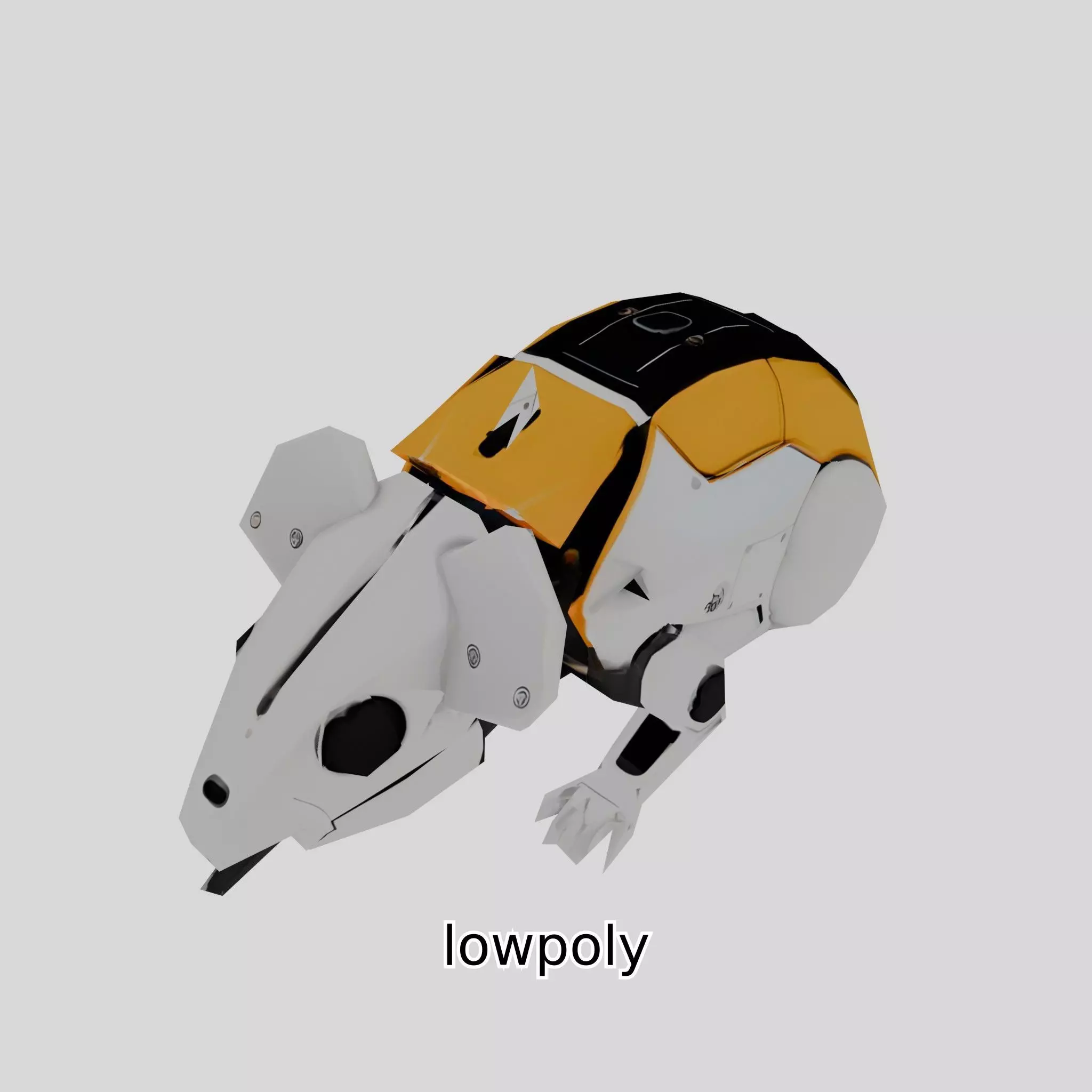 Futuristic Robotic Mouse Model with Modular Design Low-poly 3D model_0