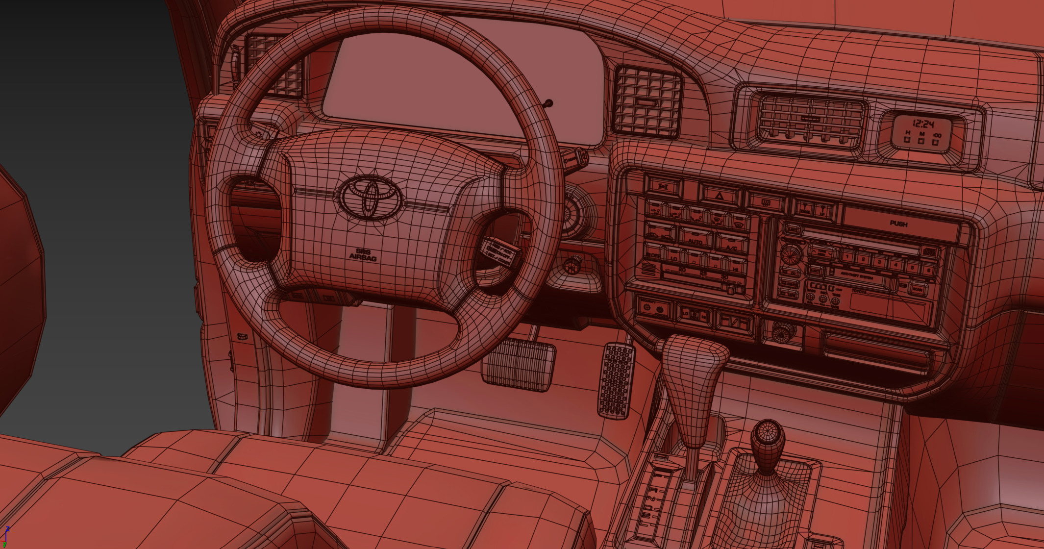 1997 Toyota Land Cruiser J80 Low-poly 3D model_20