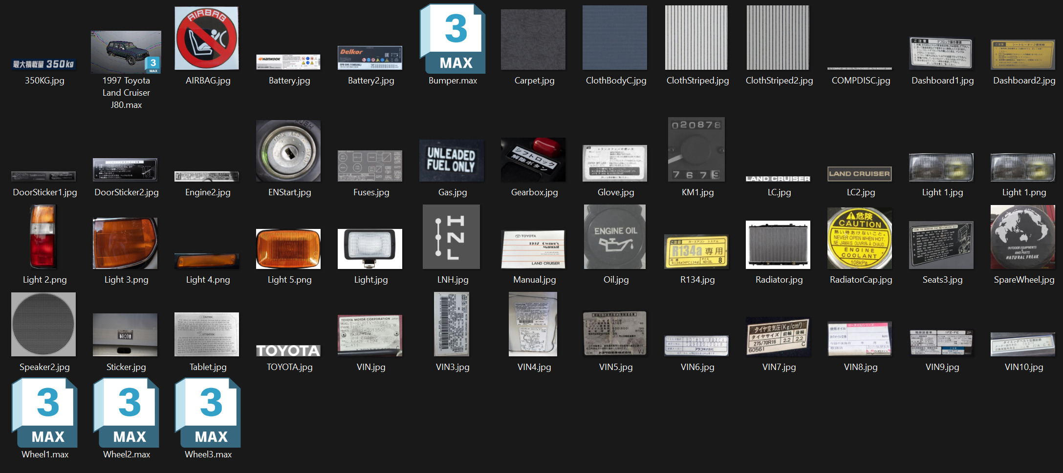 1997 Toyota Land Cruiser J80 Low-poly 3D model_24