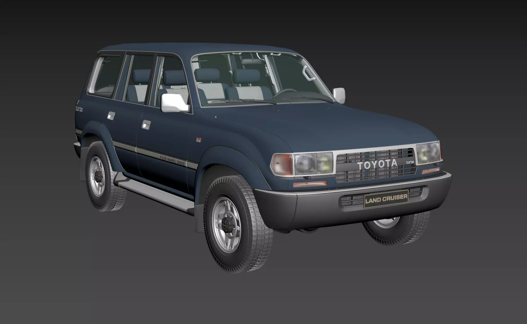 1997 Toyota Land Cruiser J80 Low-poly 3D model_0