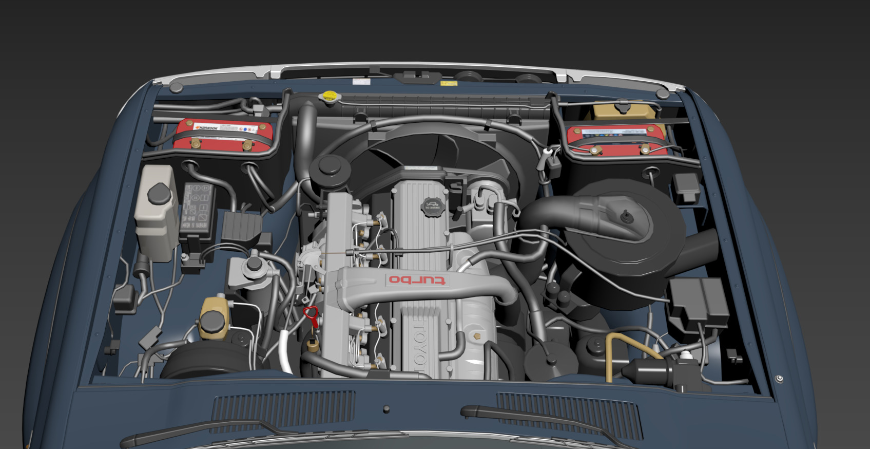 1997 Toyota Land Cruiser J80 Low-poly 3D model_5