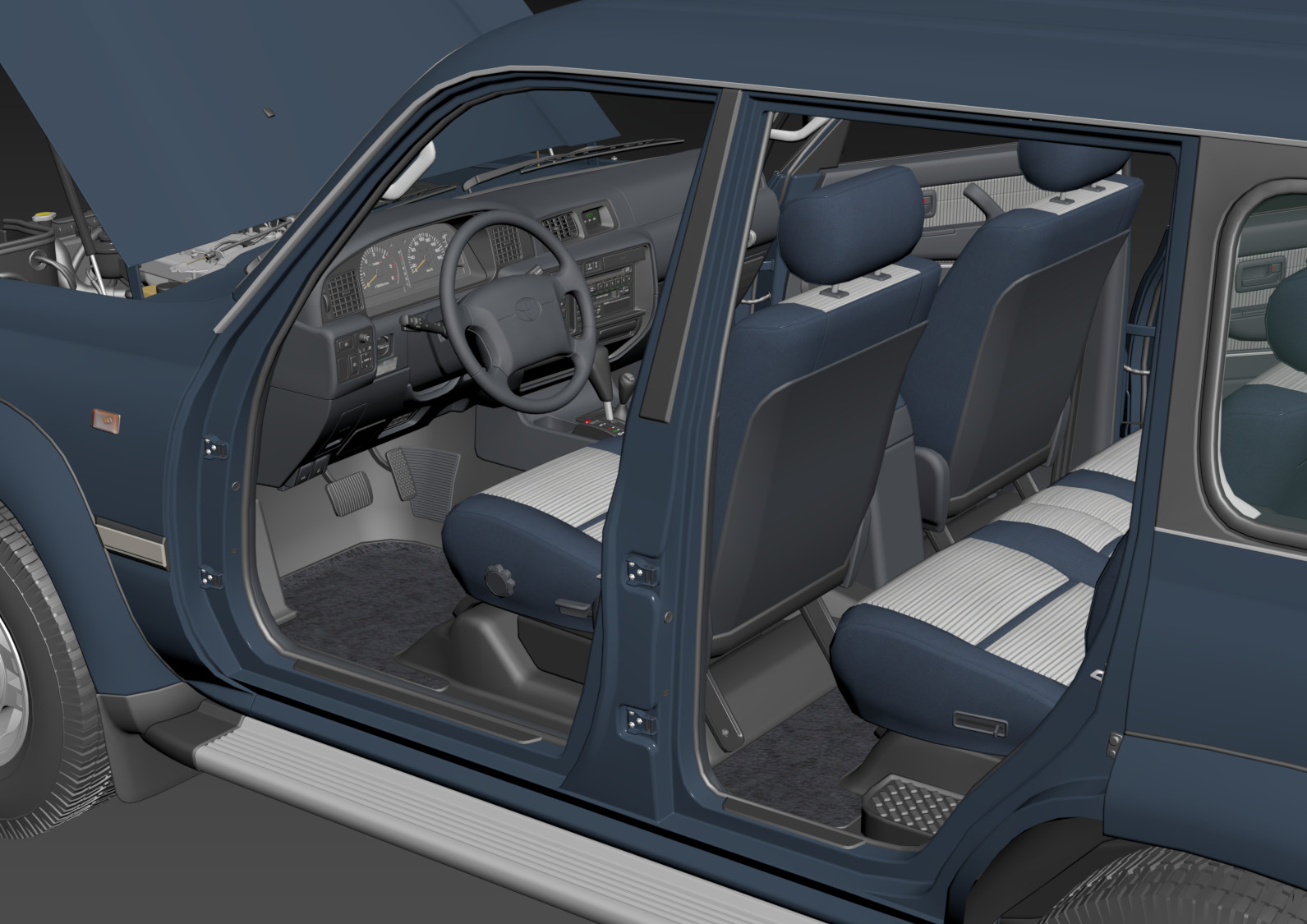 1997 Toyota Land Cruiser J80 Low-poly 3D model_8