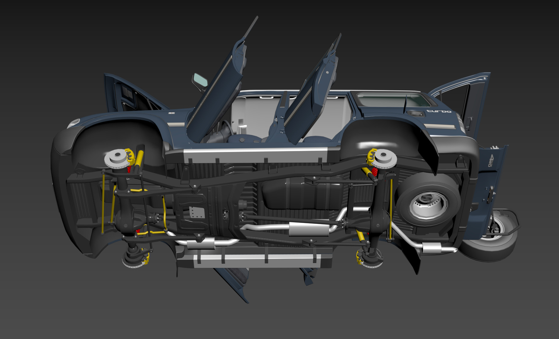 1997 Toyota Land Cruiser J80 Low-poly 3D model_4