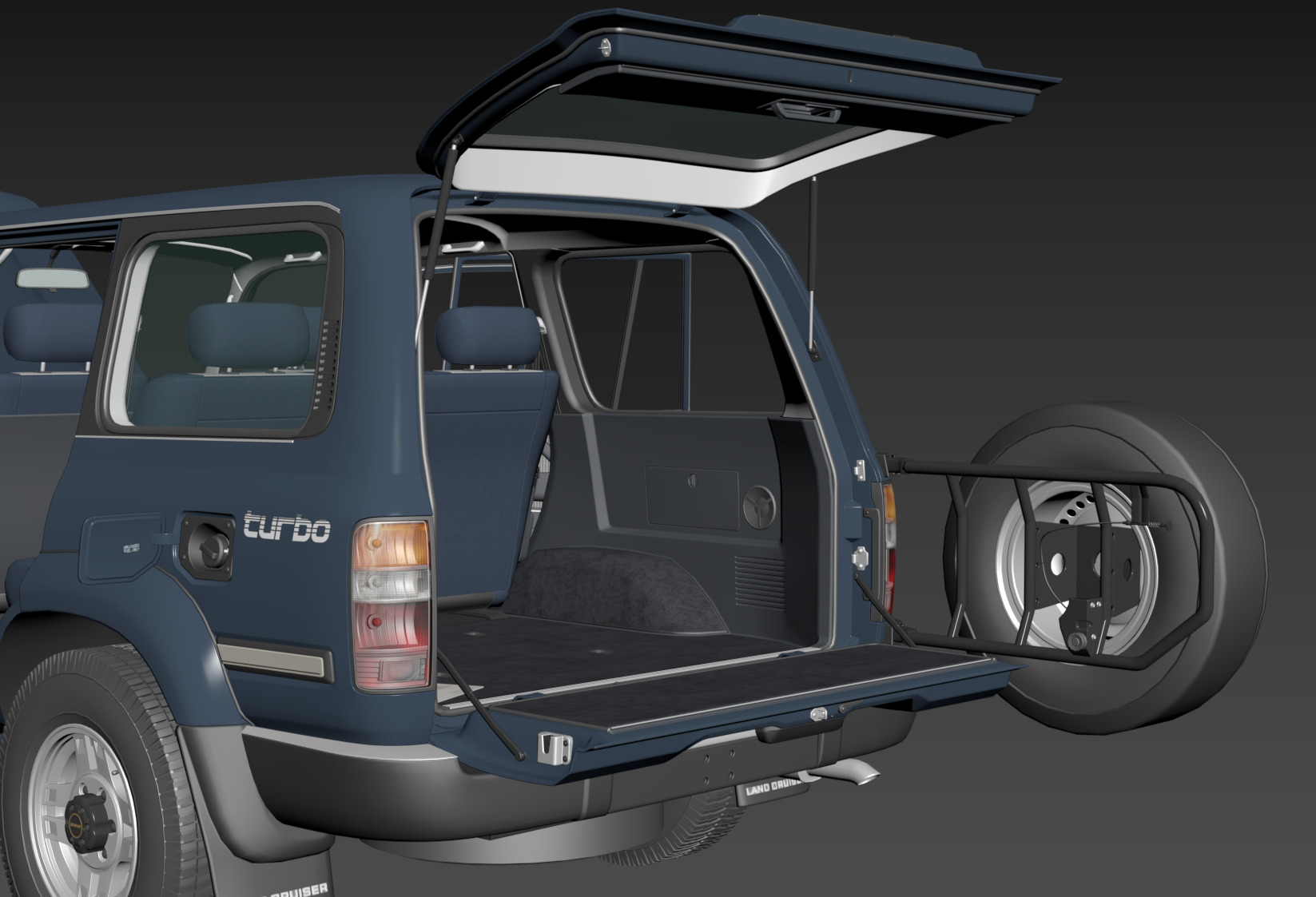 1997 Toyota Land Cruiser J80 Low-poly 3D model_7