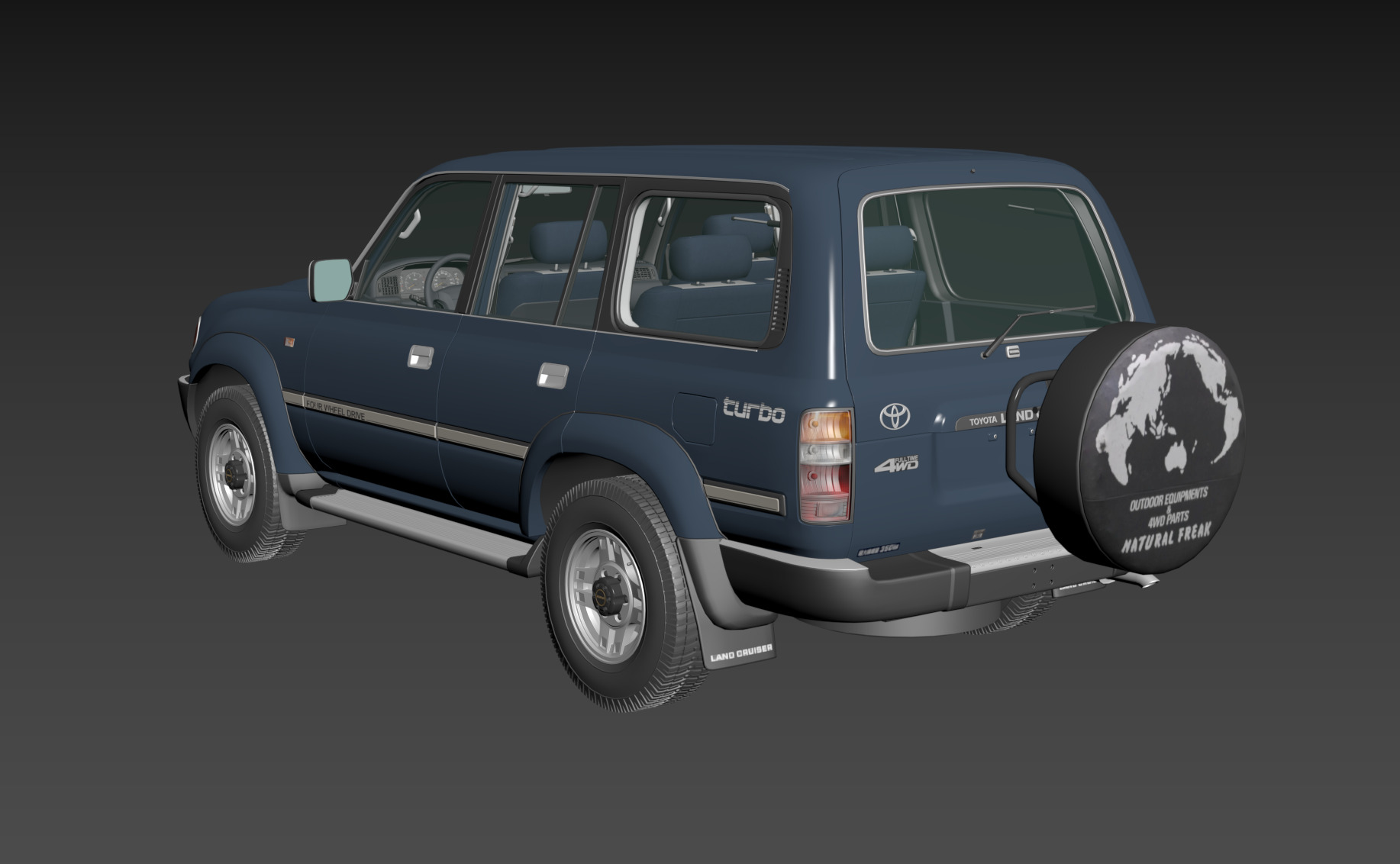 1997 Toyota Land Cruiser J80 Low-poly 3D model_1