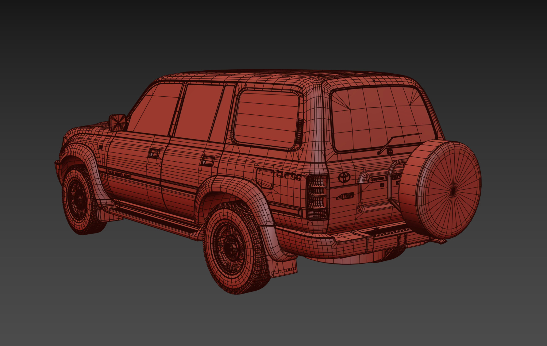 1997 Toyota Land Cruiser J80 Low-poly 3D model_18