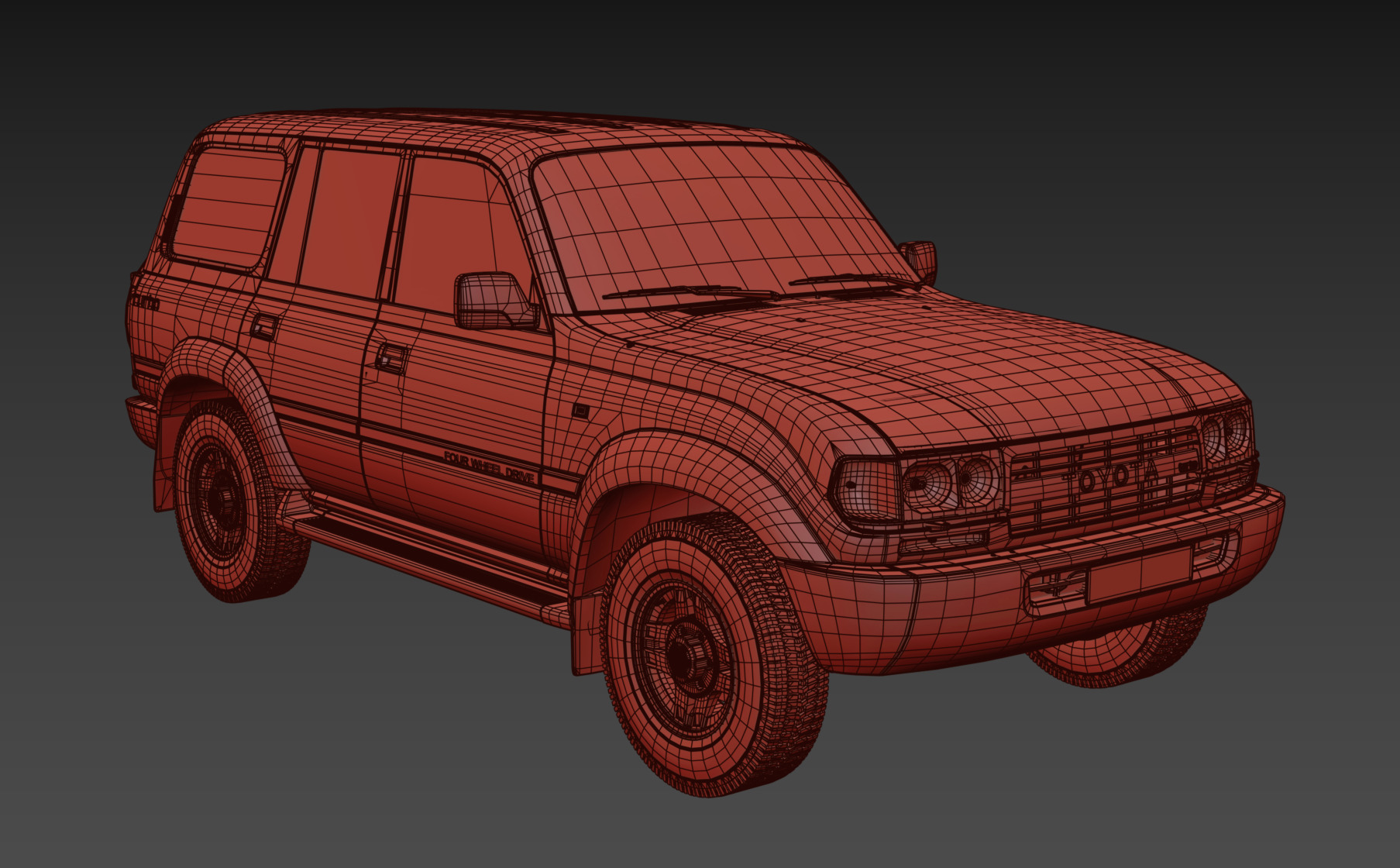 1997 Toyota Land Cruiser J80 Low-poly 3D model_17