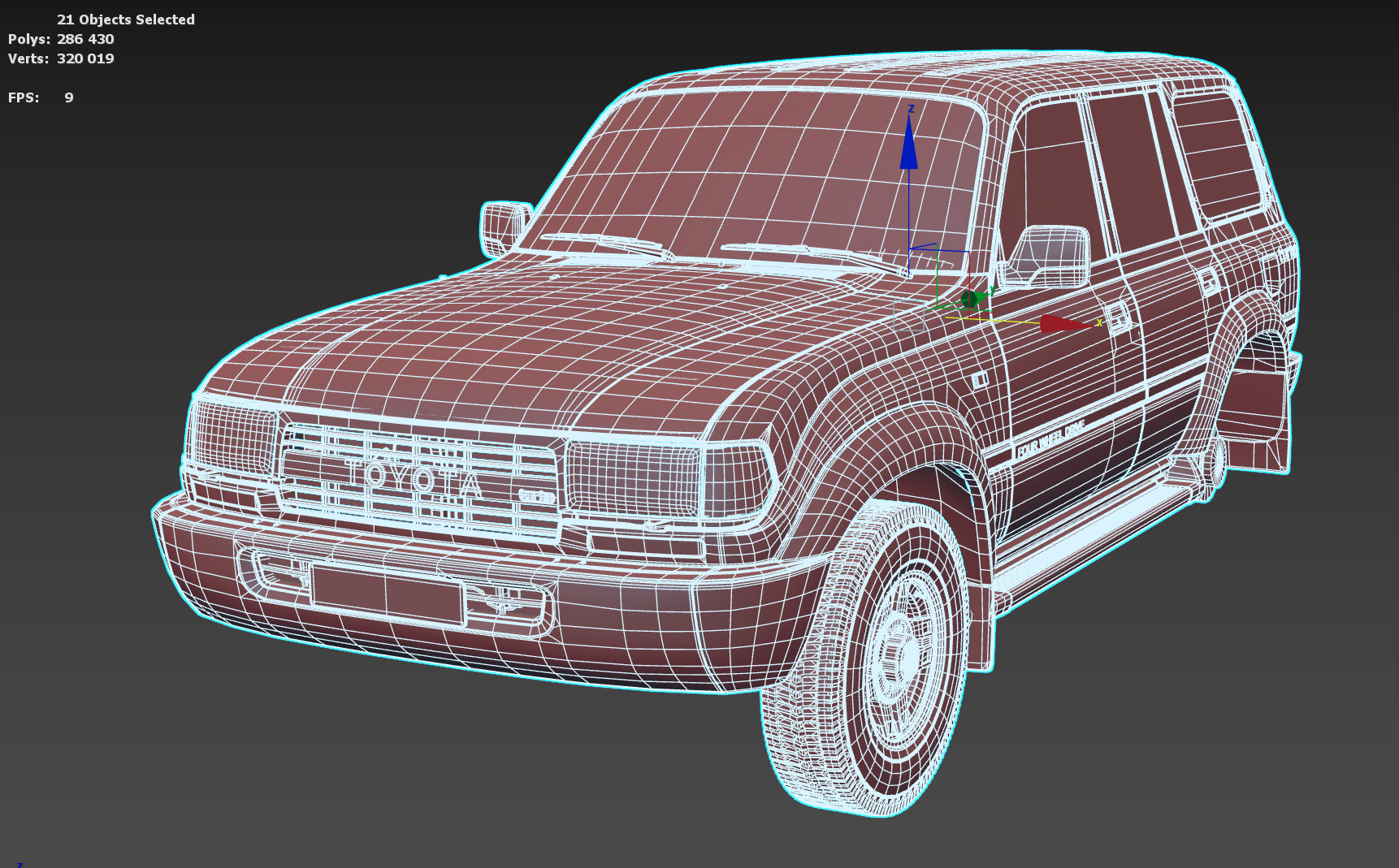 1997 Toyota Land Cruiser J80 Low-poly 3D model_23