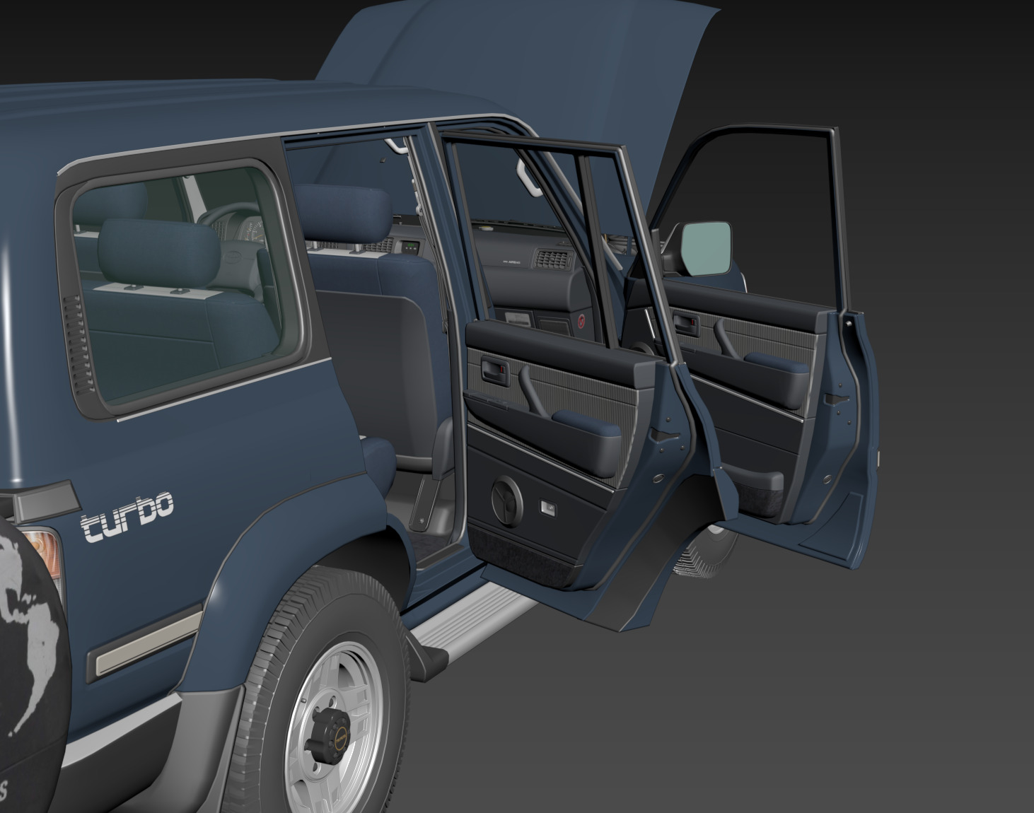 1997 Toyota Land Cruiser J80 Low-poly 3D model_9