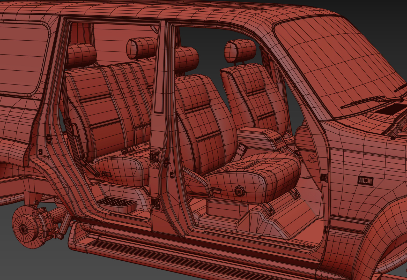 1997 Toyota Land Cruiser J80 Low-poly 3D model_22