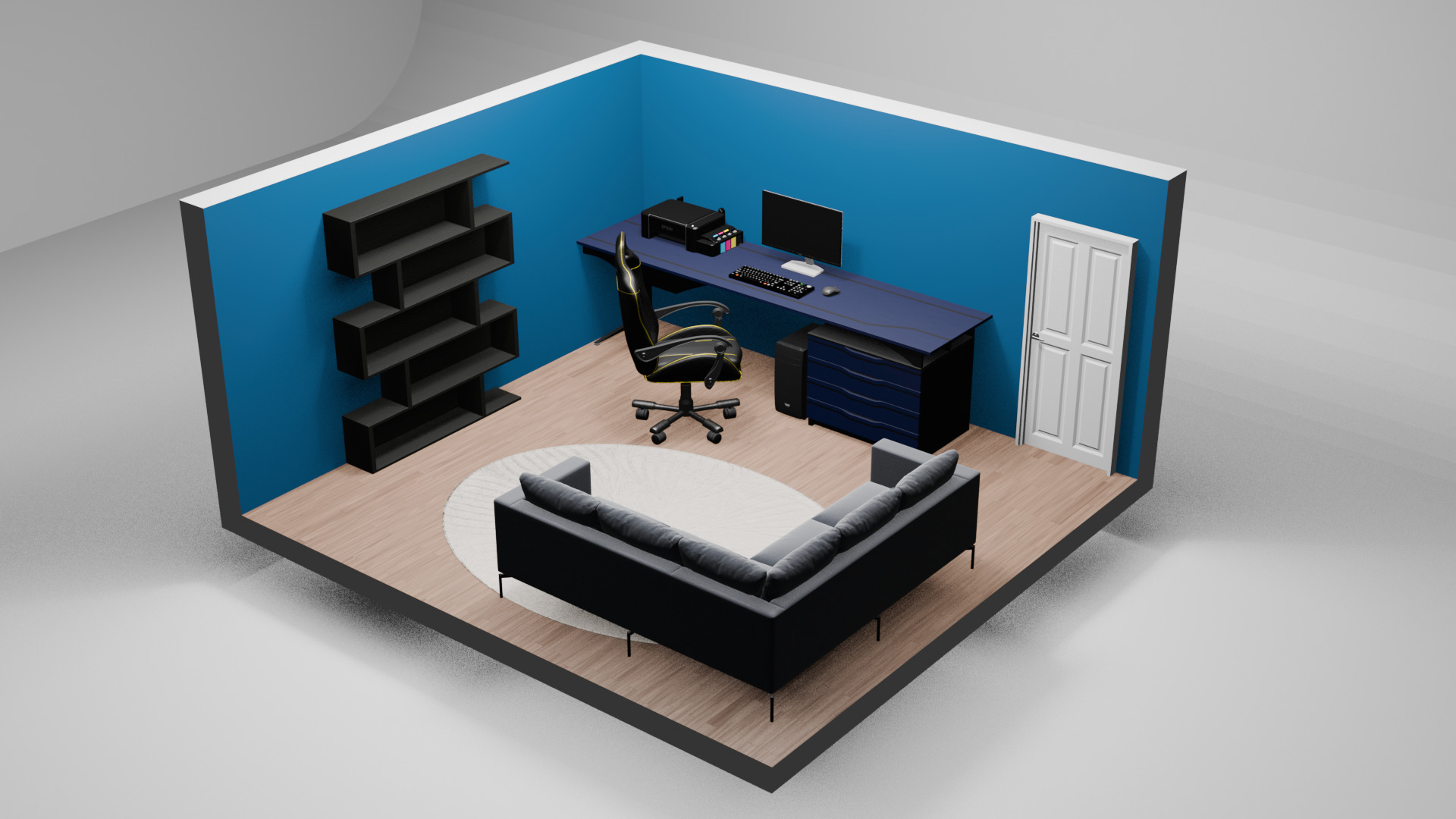Isometric room 3D model_2