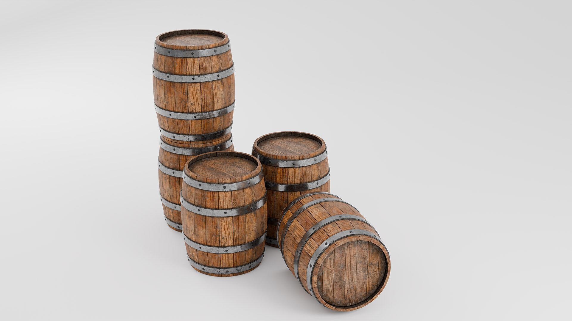 3D Barrel Model  Low-poly 3D model_2