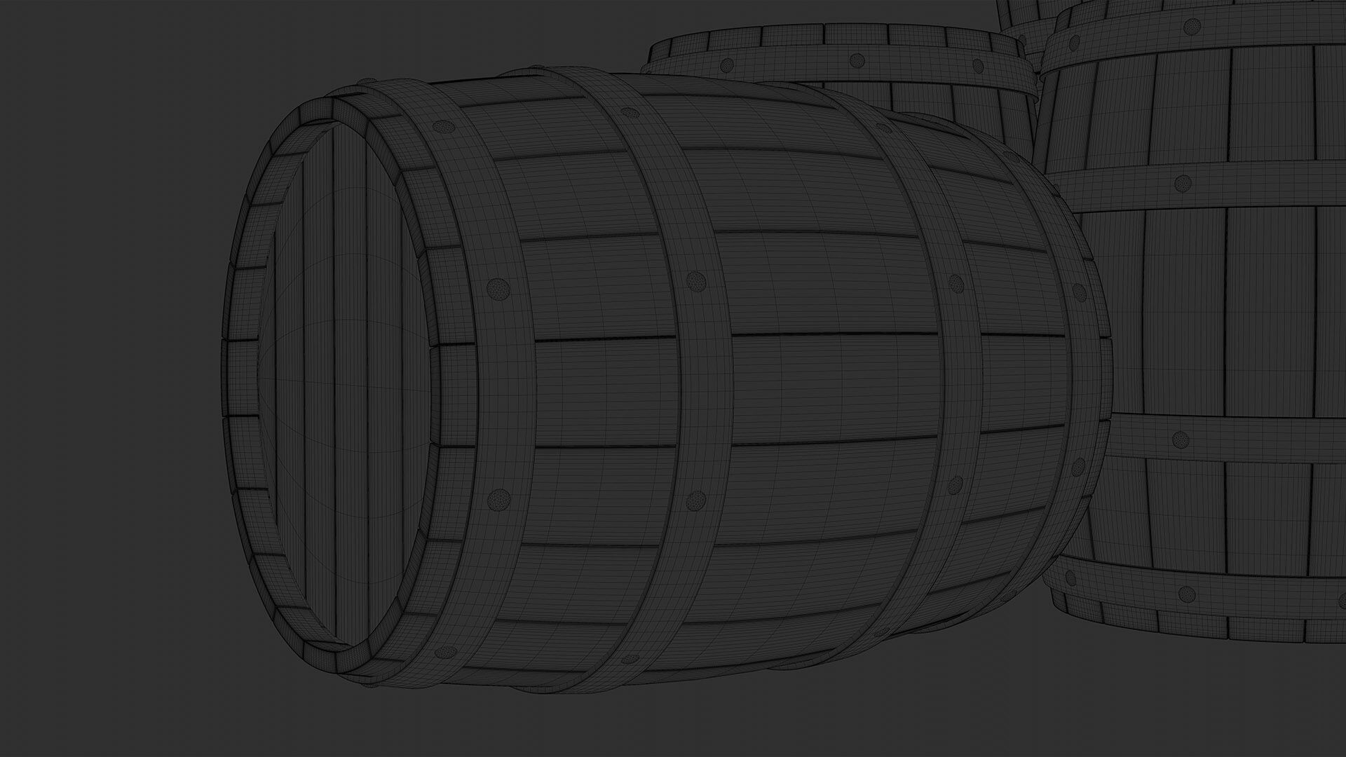 3D Barrel Model  Low-poly 3D model_5