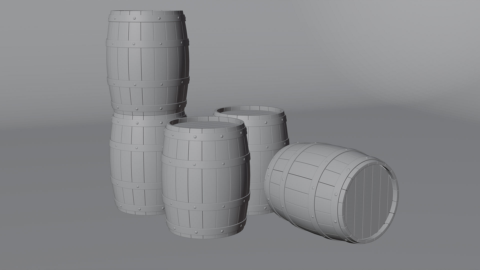 3D Barrel Model  Low-poly 3D model_4