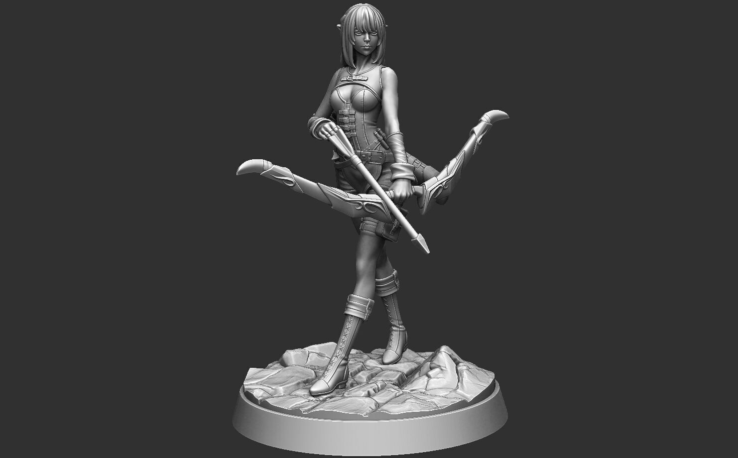 Ranger - DND Miniature - Pre-Supported 3D print model_2
