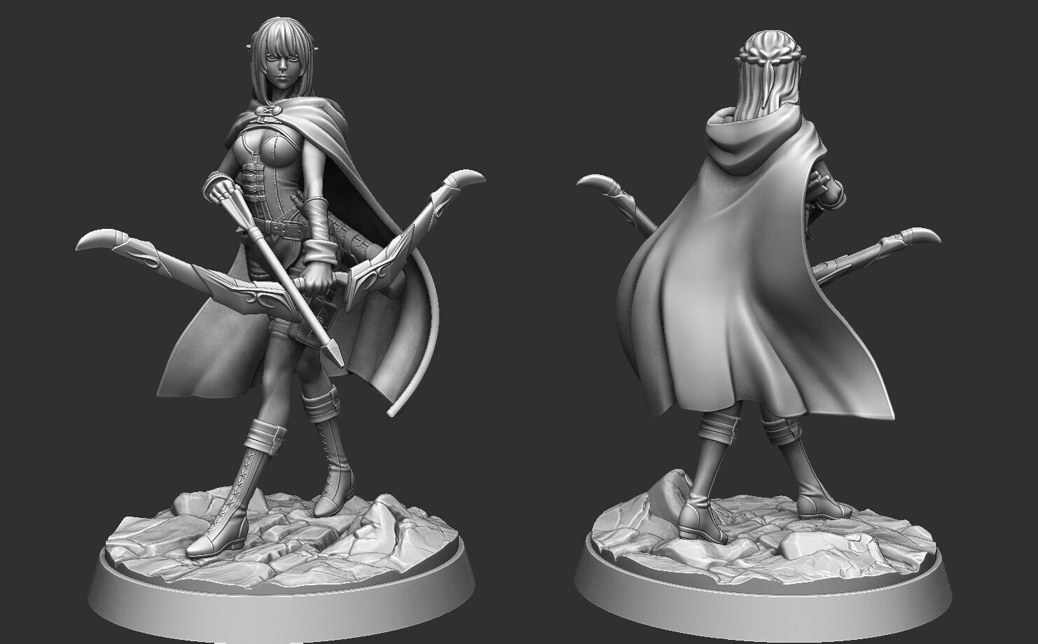Ranger - DND Miniature - Pre-Supported 3D print model_1