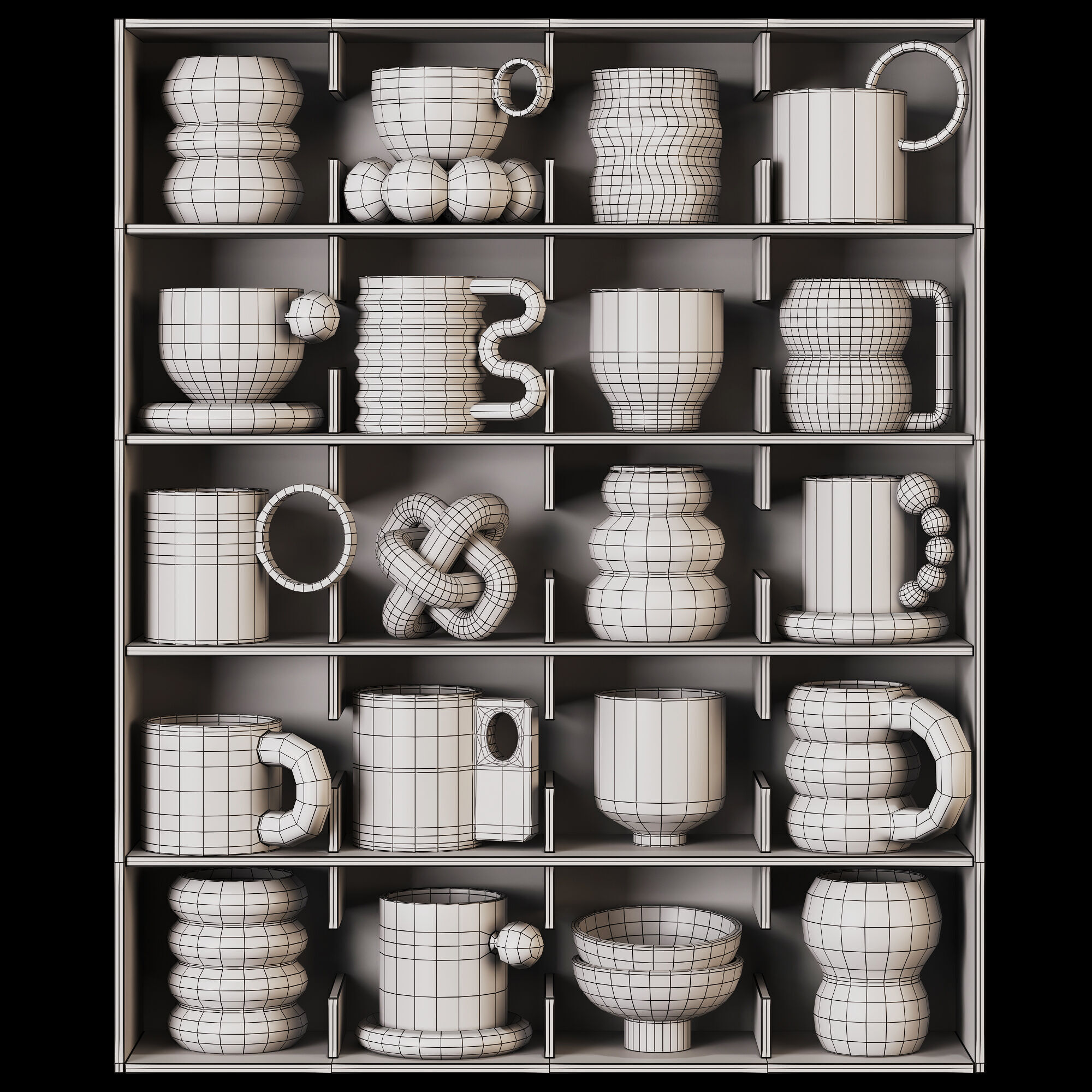 Modern Mugs Collection 3D model_5