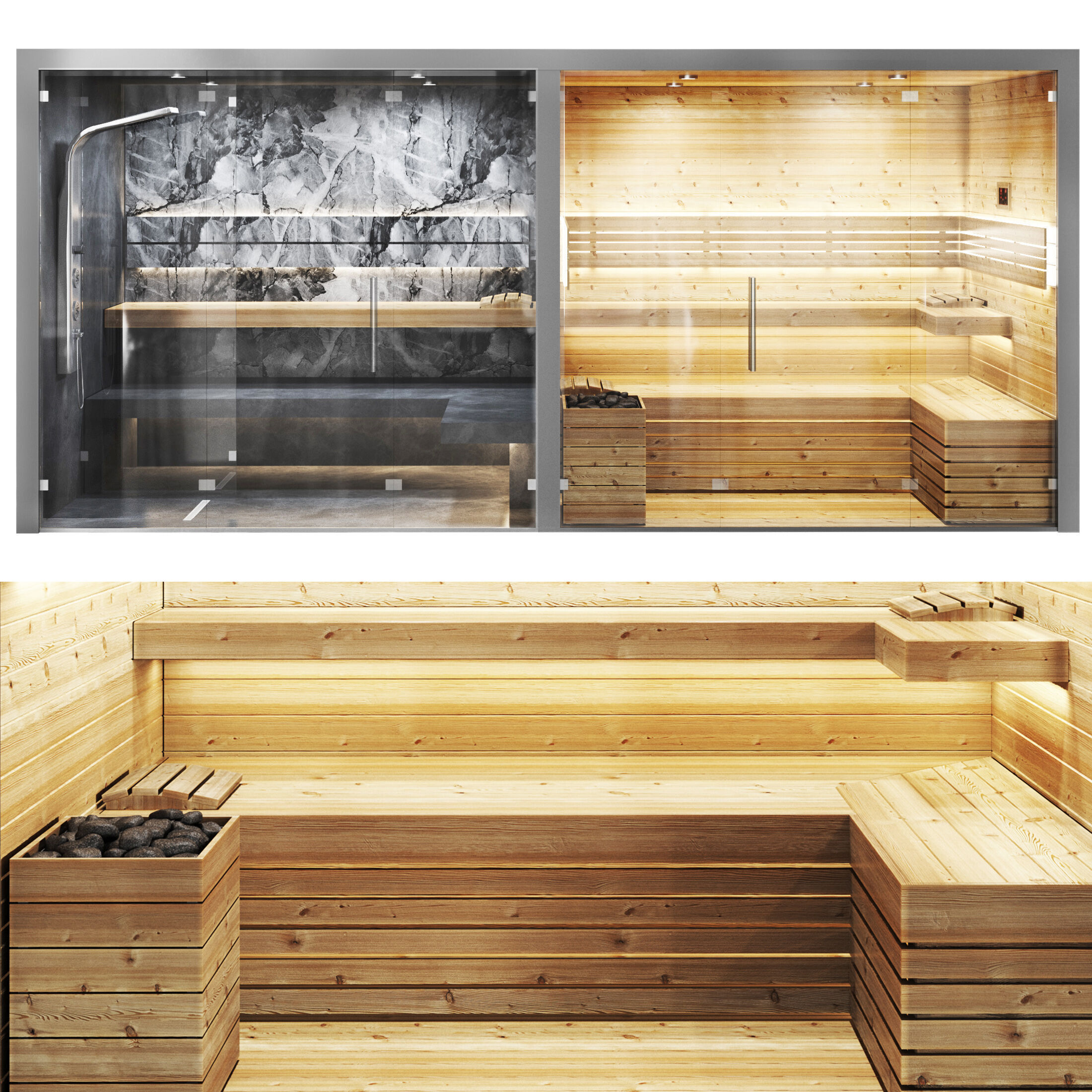sauna 02 steamroom Low-poly 3D model_5