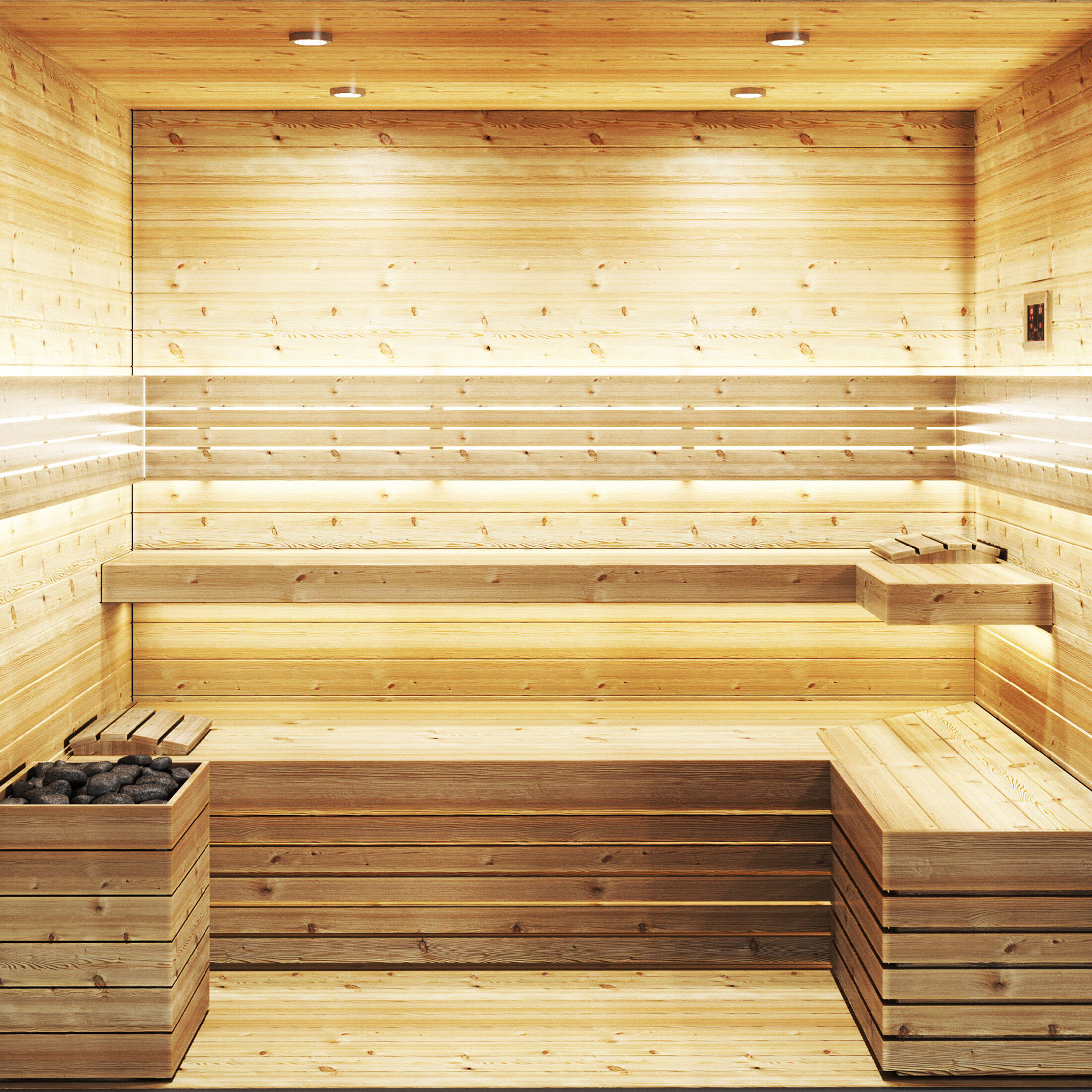 sauna 02 steamroom Low-poly 3D model_1