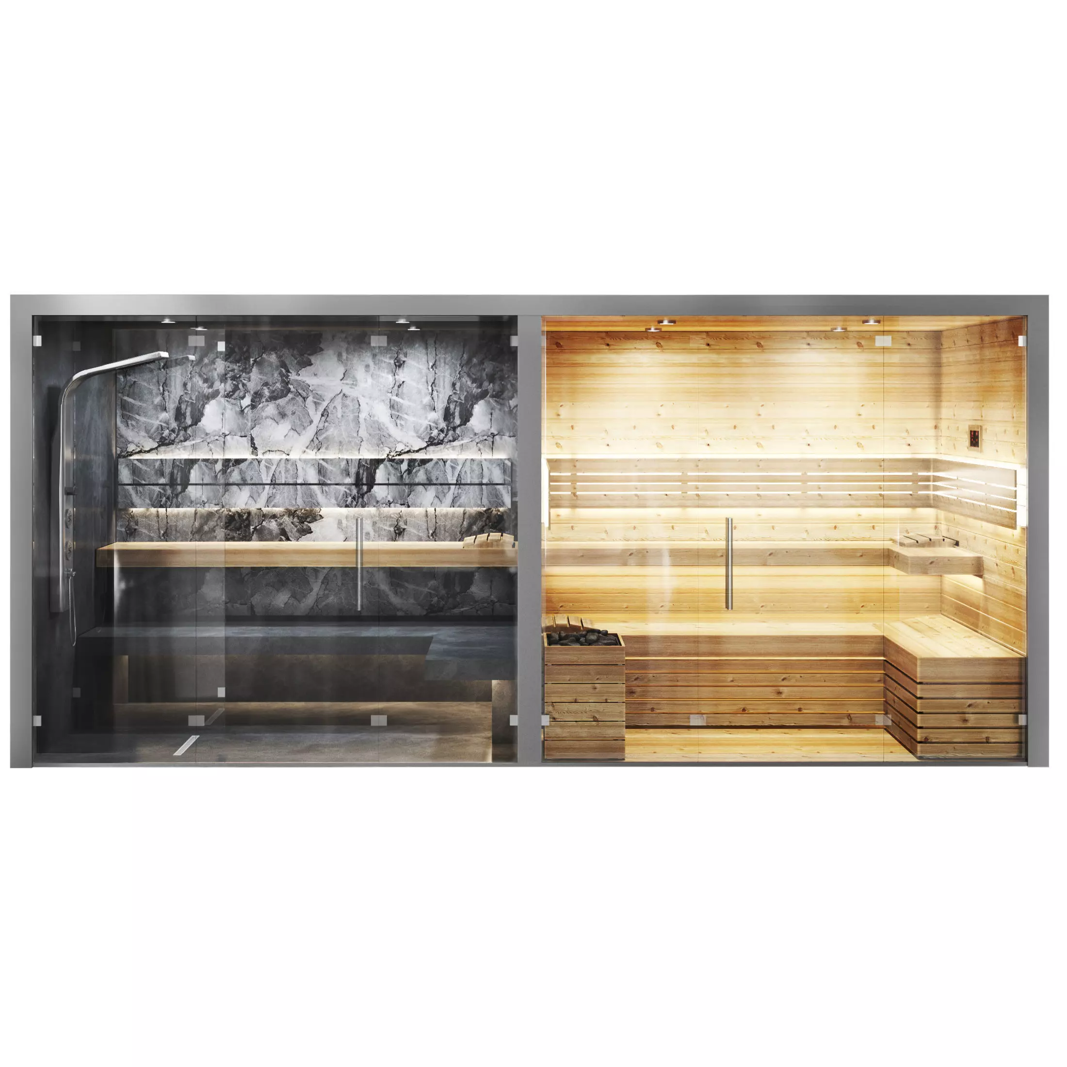 sauna 02 steamroom Low-poly 3D model_0