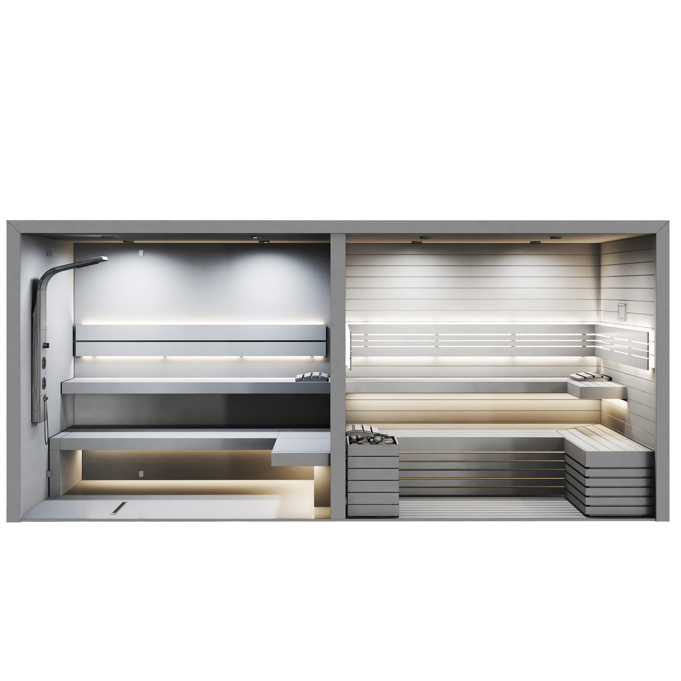 sauna 02 steamroom Low-poly 3D model_8