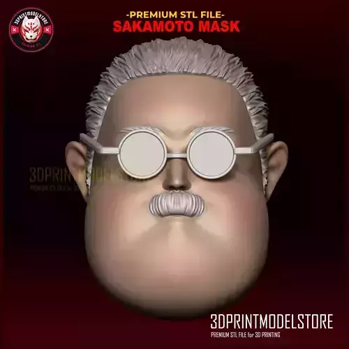 Taro Sakamoto Cosplay Face Mask - Sakamoto Days Anime 3D print model
