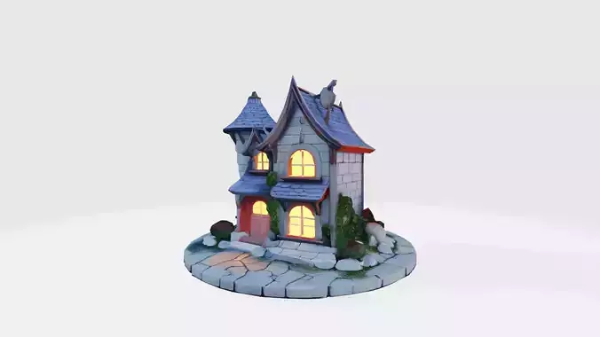 Magical Fantasy Fairy Tale House Low-poly 3D model