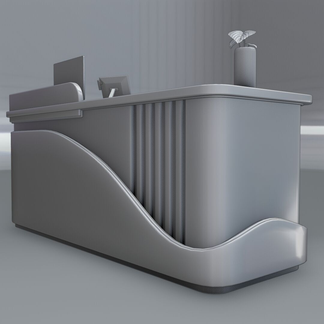 Reception Desk 7 Low-poly 3D model_5