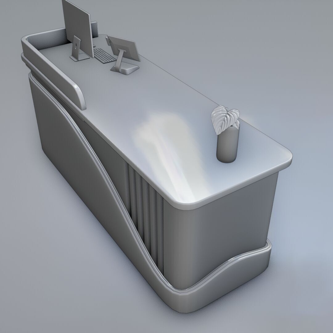 Reception Desk 7 Low-poly 3D model_7