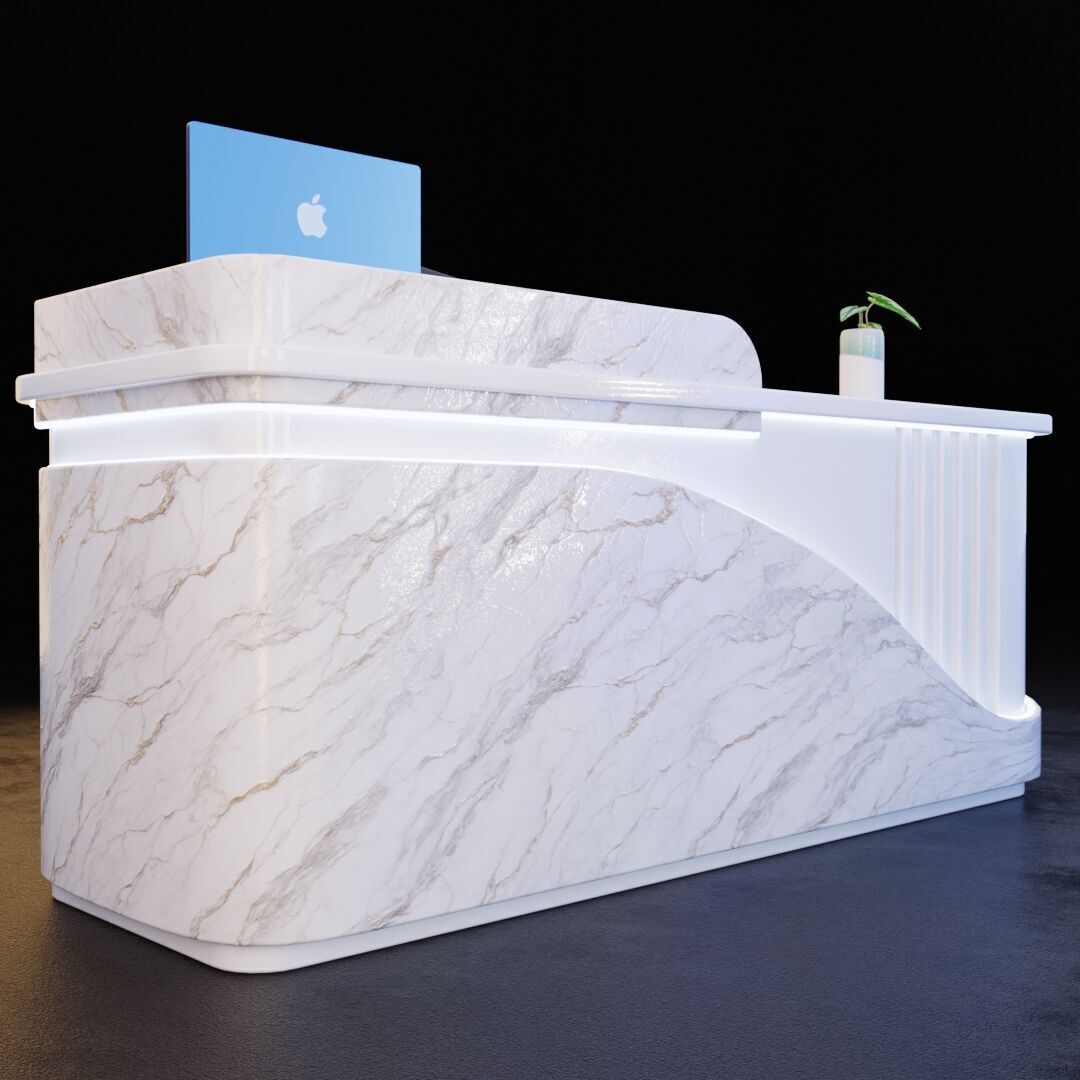 Reception Desk 7 Low-poly 3D model_2
