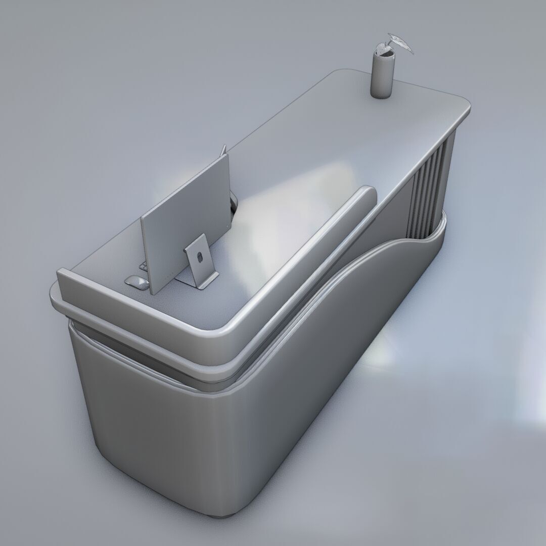 Reception Desk 7 Low-poly 3D model_9