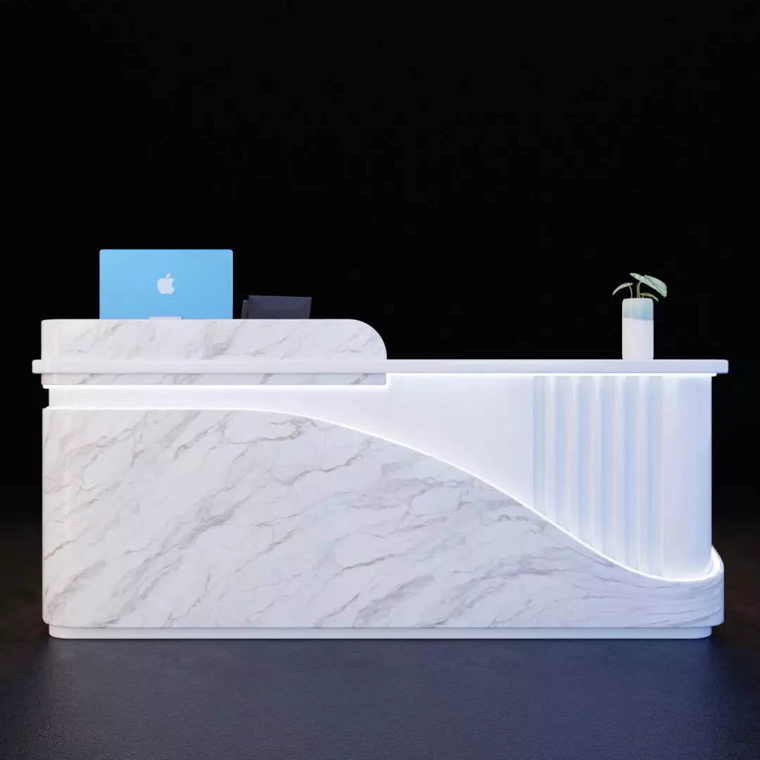 Reception Desk 7 Low-poly 3D model_0