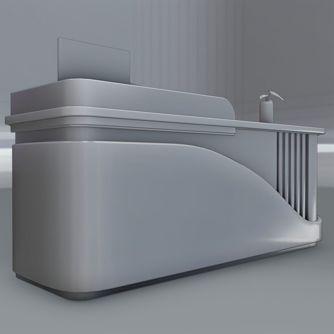 Reception Desk 7 Low-poly 3D model_3
