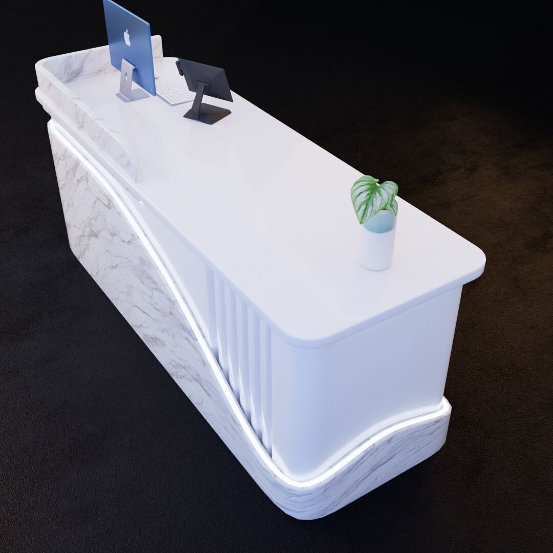 Reception Desk 7 Low-poly 3D model_6