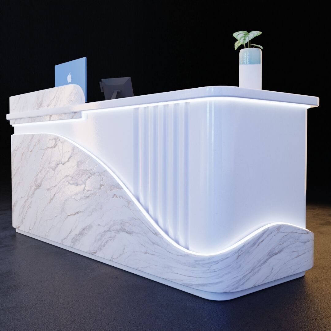 Reception Desk 7 Low-poly 3D model_4