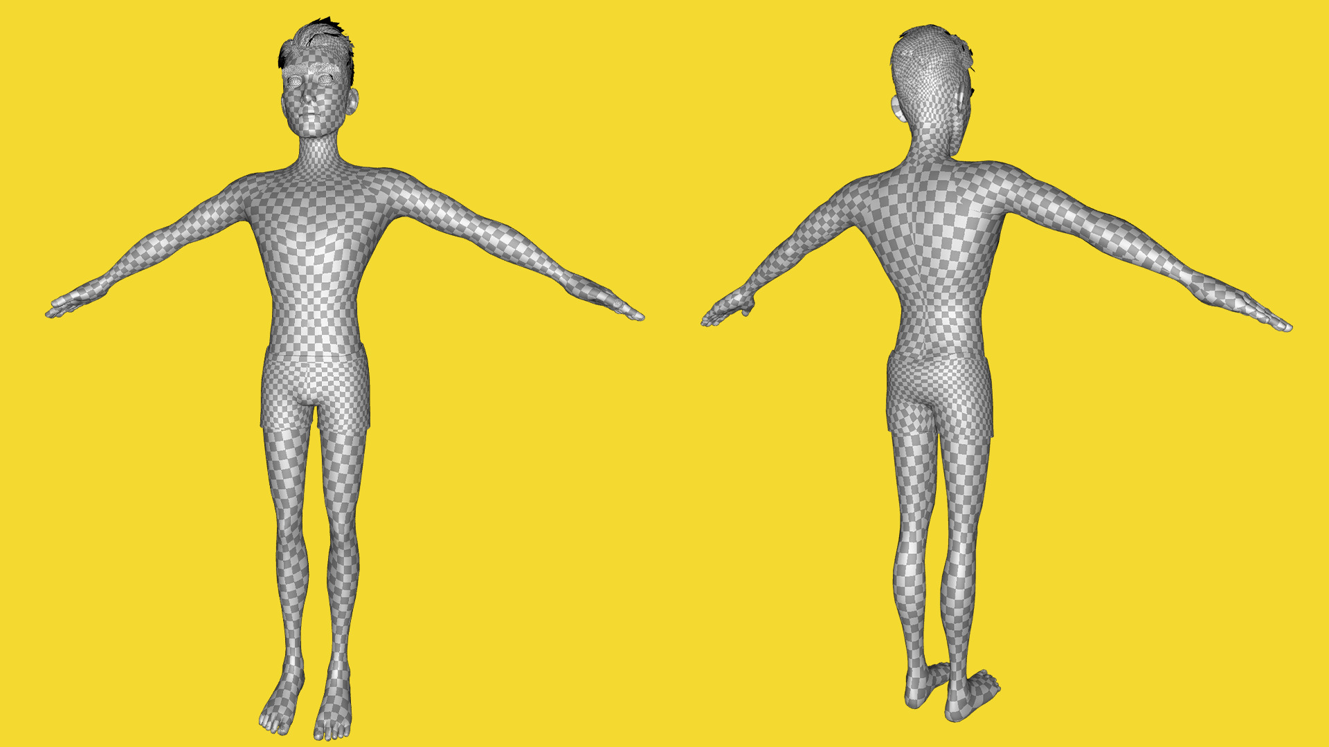 Free Stylized Cartoon Male Rigged Toon Young Man Low-poly 3D model_28