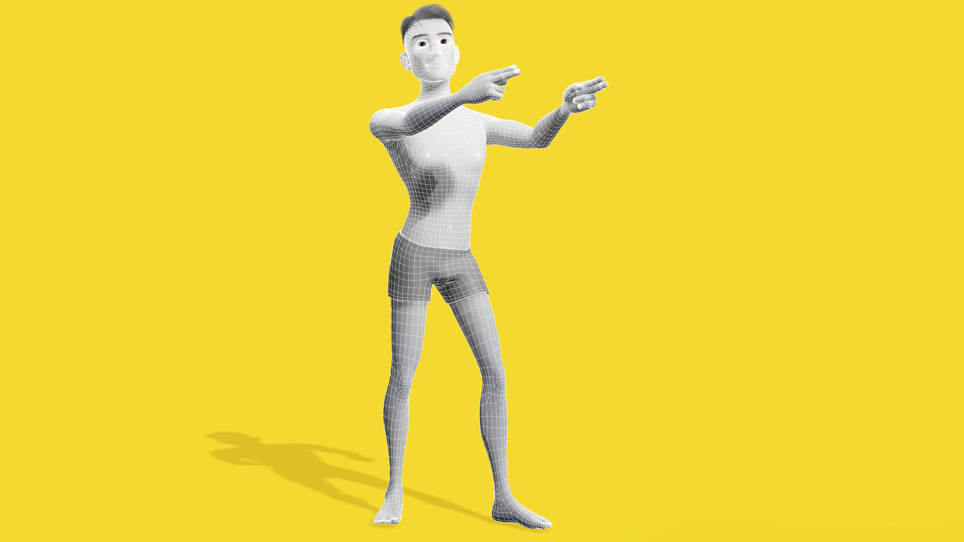 Free Stylized Cartoon Male Rigged Toon Young Man Low-poly 3D model_2